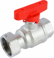 Кран шаровой FAR 3/4"-1", ВР-накидная гайка EPDM, красн. бабочка, хром